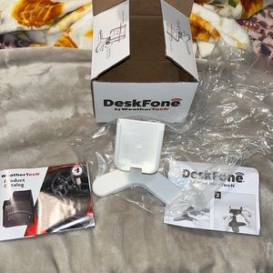 WeatherTech DeskFone Universal desktop cell phone holder in white